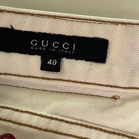 Gucci crop pants cream with tan stitch - Picture 10 of 10